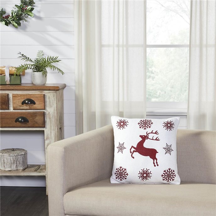 Scandia Snowflake Red White Pillow 16x16 Thumbnail