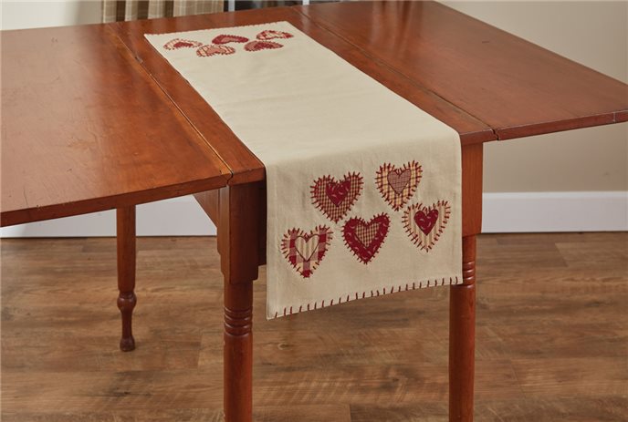 Five Heart Applique Table Runner 14X42 Thumbnail