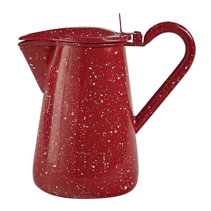 Granite Enamelware Pitcher With Lid Red Thumbnail