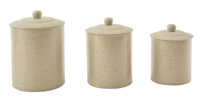 Granite Enamelware Canisters Set Of 3 Sandstone Thumbnail