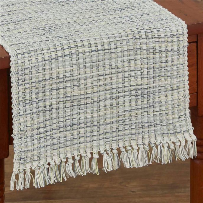 Basketweave Table Runner 13X54 Rain Thumbnail