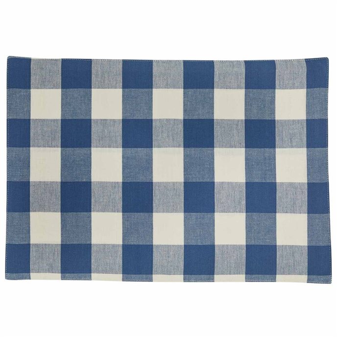 Wicklow Check Backed Placemat - China Blue Thumbnail