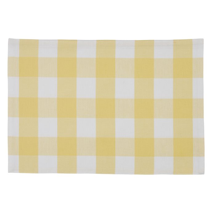 Wicklow Check Backed Placemat Yellow Thumbnail