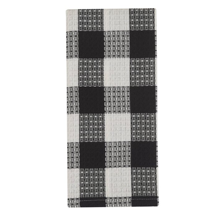 Wicklow Check Waffle Dishtowel - Black/Cream Thumbnail