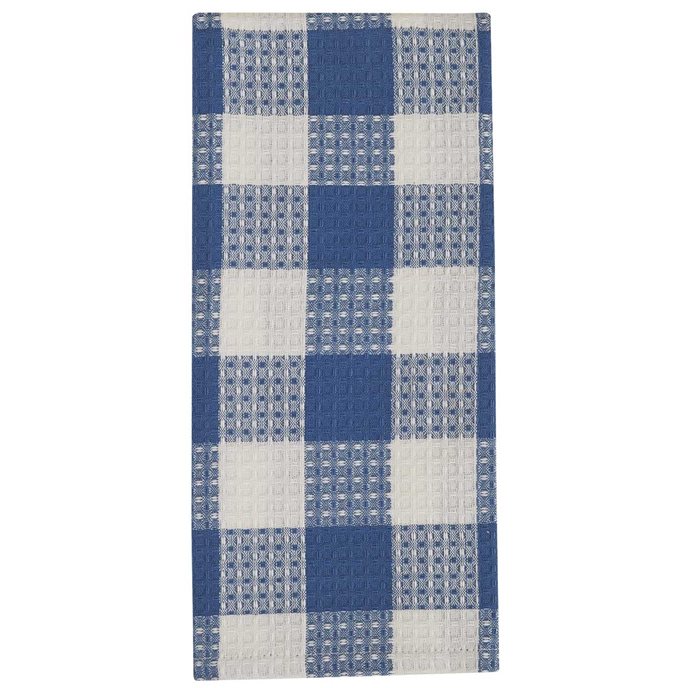 Wicklow Check Waffle Dishtowel - China Blue Thumbnail