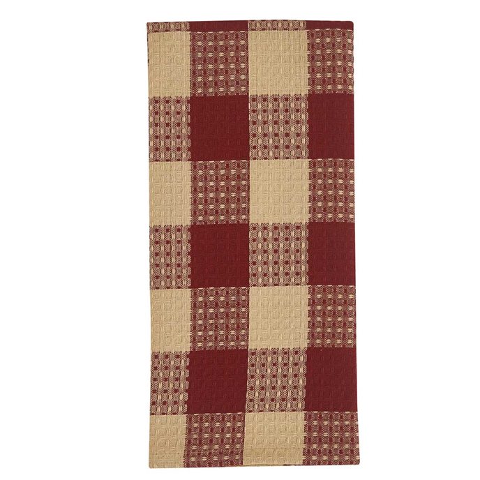 Wicklow Check Waffle Dishtowel - Garnet Thumbnail