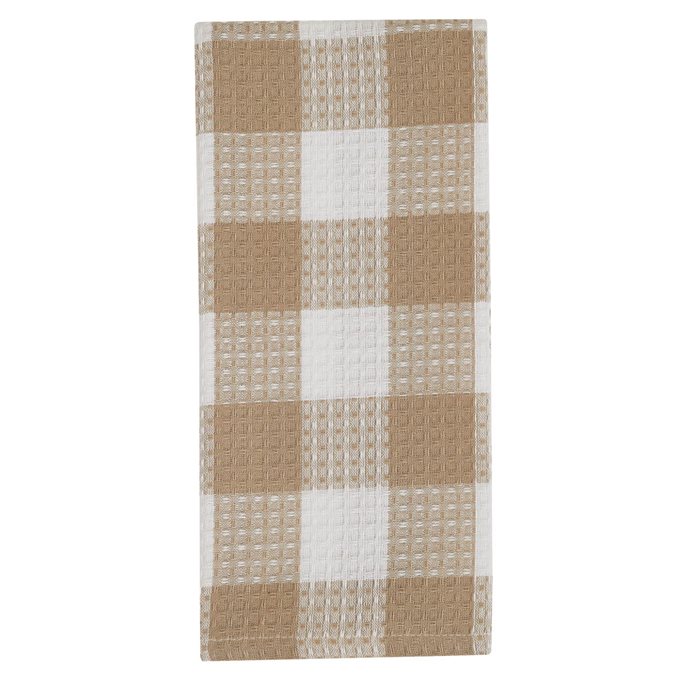 Wicklow Check Waffle Dishtowel - Natural Thumbnail