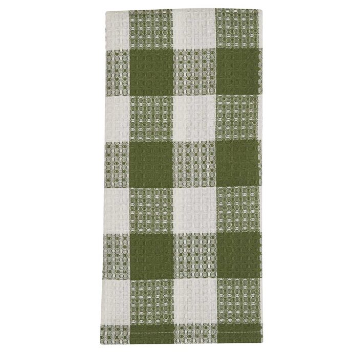 Wicklow Check Waffle Dishtowel - Sage Thumbnail