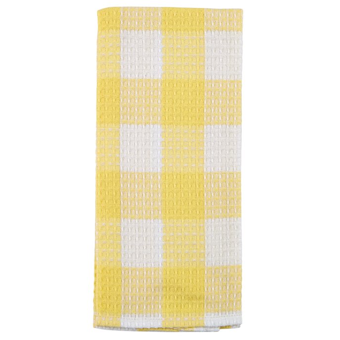 Wicklow Check Waffle Dishtowel Yellow Thumbnail