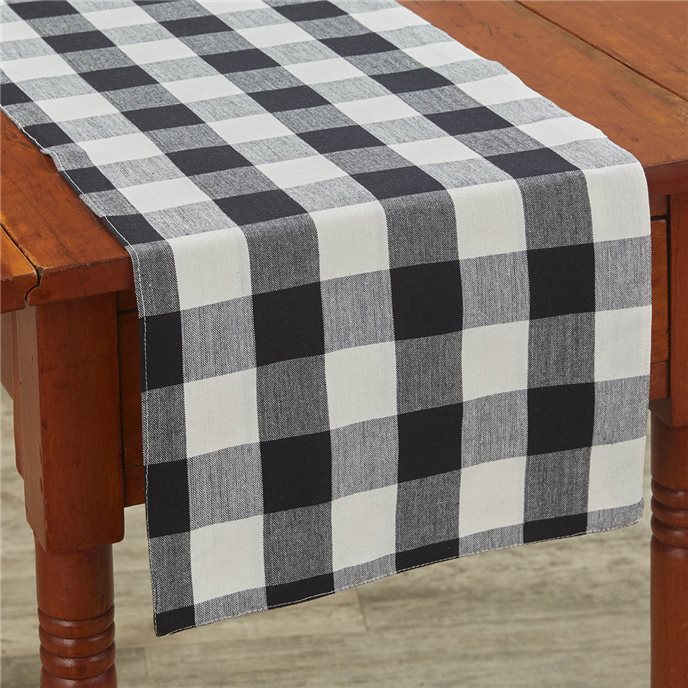 Wicklow Check Backed Table Runner 13X36 - Black/Cream Thumbnail