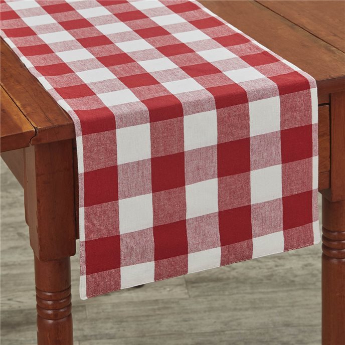 Wicklow Check Backed Table Runner 13X36 - Red/Cream Thumbnail