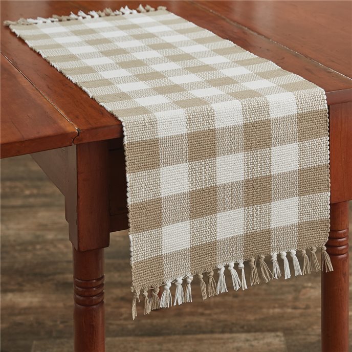 Wicklow Check Table Runner 13X36 Natural Thumbnail