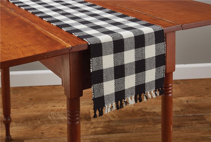 Wicklow Check Table Runner 13X54 Black/Cream Thumbnail