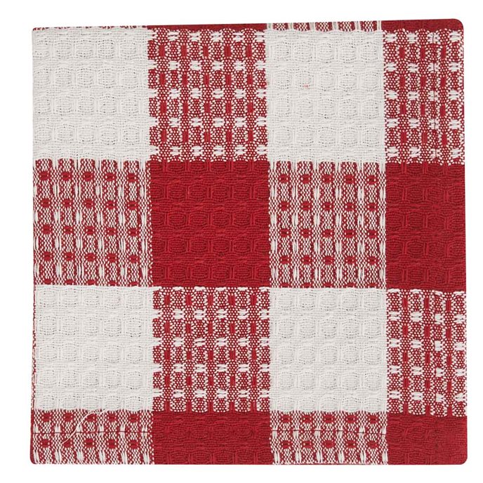 Wicklow Check Dishcloth - Red/Cream Thumbnail