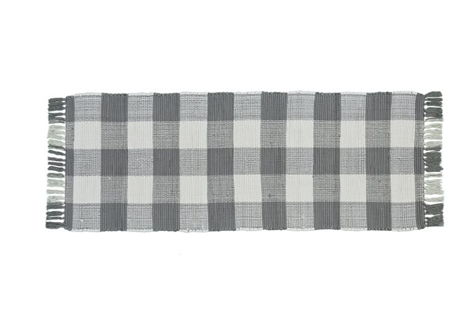 Wicklow Check Rag Rug Runner 2X6 Dove Thumbnail