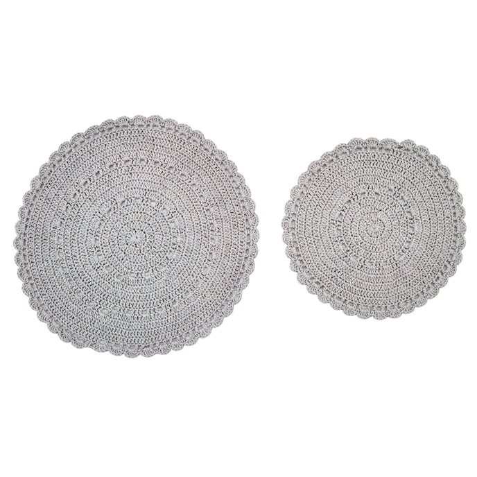 Lace Accent Mats Set Of 2 Mist Thumbnail