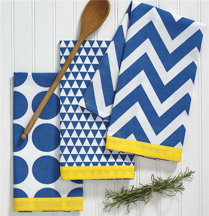 Kitchen Pop Dishtowel Set Blue Thumbnail