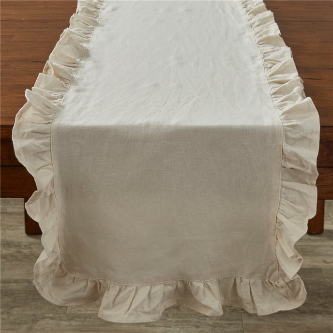 Ruffle Table Runner 16X72 Stone Thumbnail