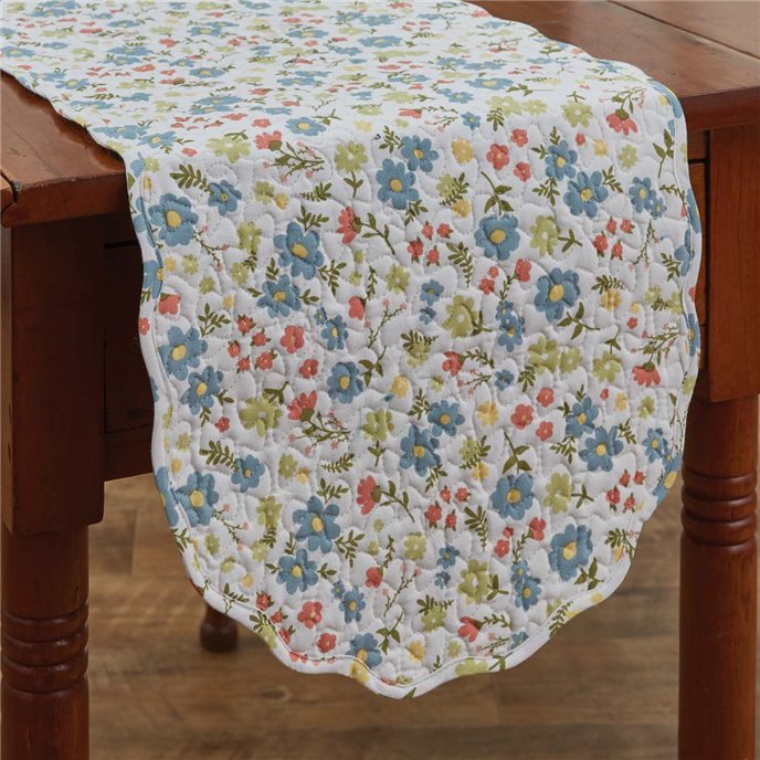 Bloom Print Quilted Table Runner 13X54 Thumbnail