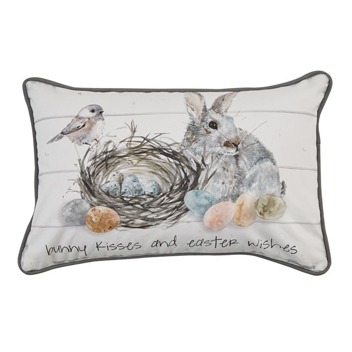 Bunny Kisses And Easter Wishes Pillow Cover 12X20 Thumbnail