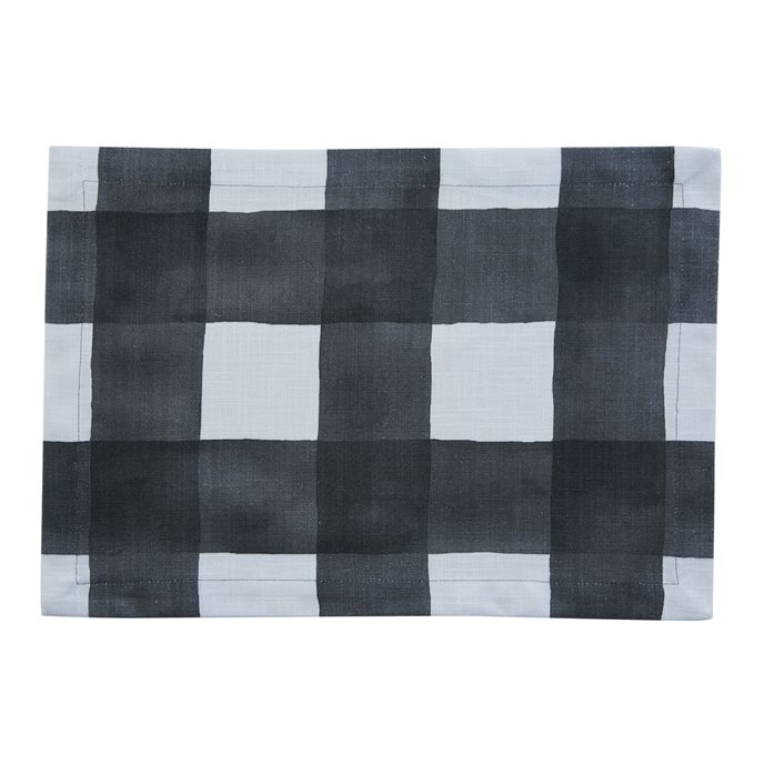 Buffalo Check Watercolor Placemat - Black Thumbnail