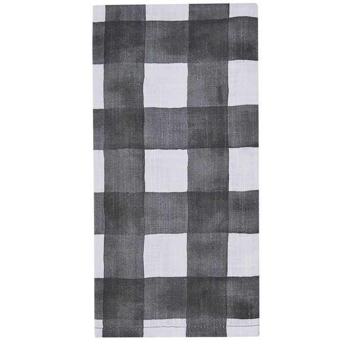 Buffalo Check Watercolor Dishtowel - Black Thumbnail