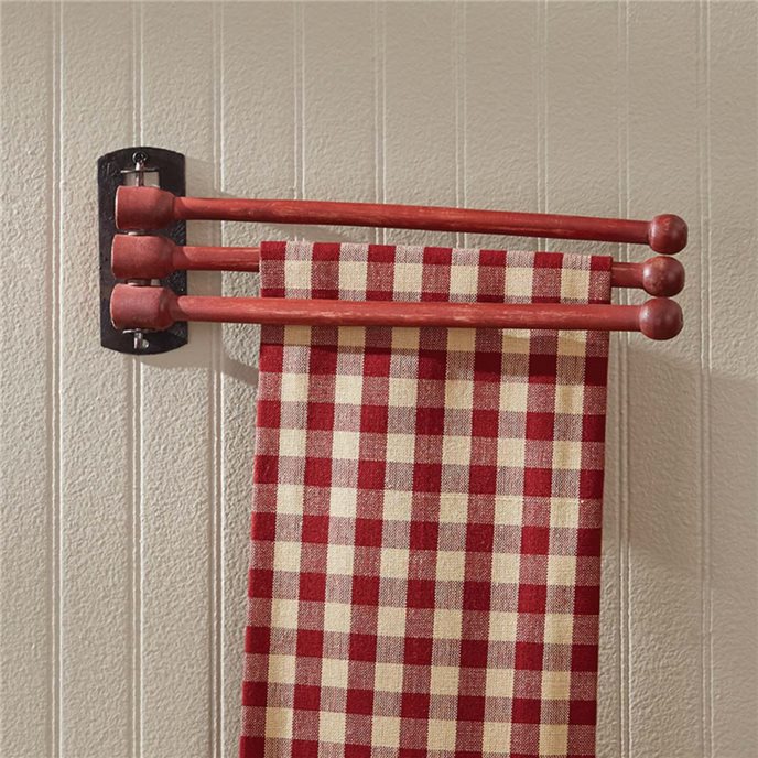 3 Prong Wood Towel Rack Red by Park Designs