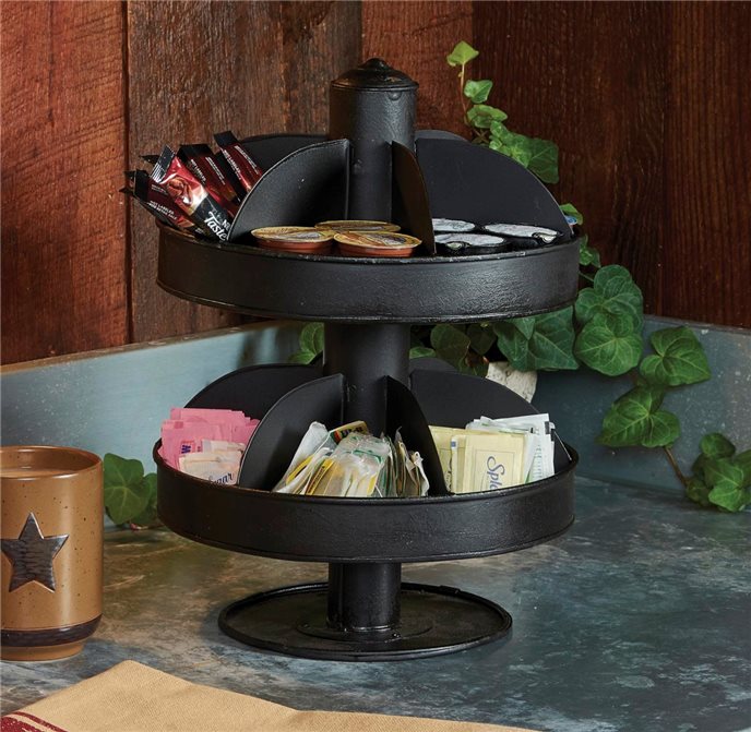 Two Tier Small Organizer Lazy Susan - Black Thumbnail