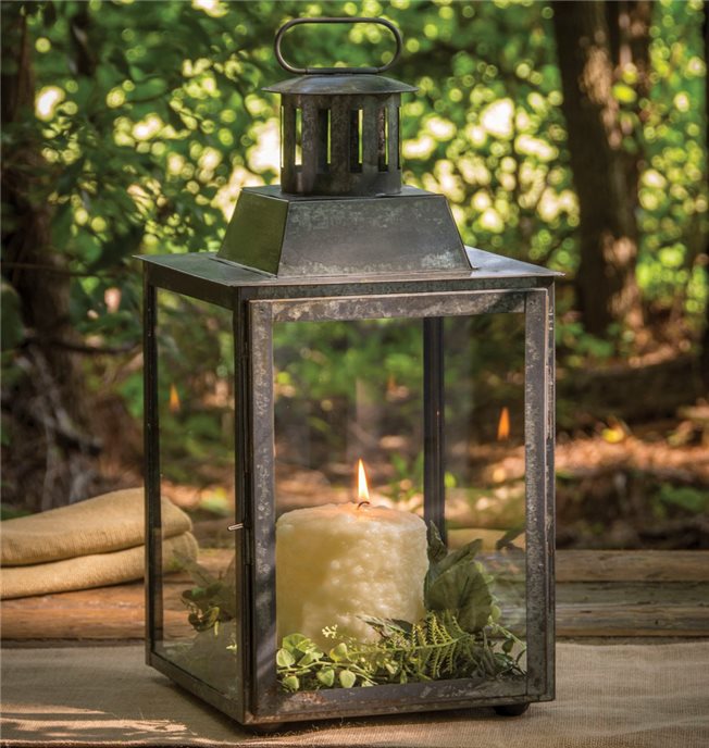 Antique Zinc Sq Lantern 18 Thumbnail