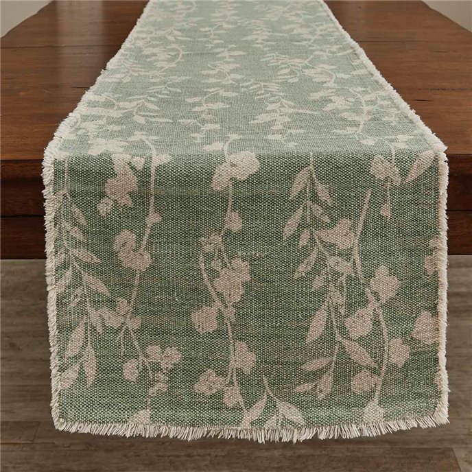 Callie Frayed Table Runner 15X72 Celadon Thumbnail