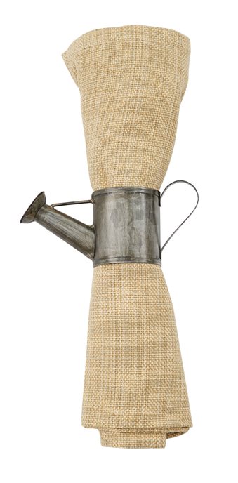 Watering Can Napkin Ring Galvanized Thumbnail