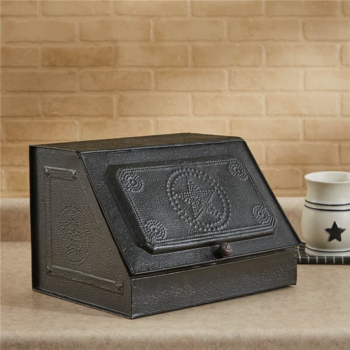 Black Metal Pierced Star Storage Box Thumbnail