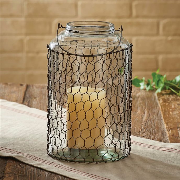 Chicken Wire/Glass Jar-Large Thumbnail