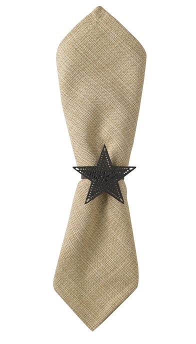 Black Star Napkin Ring - Pierced Thumbnail