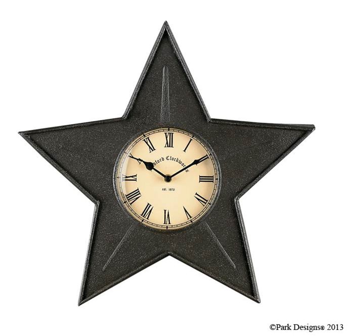 Black Star Metal Clock Thumbnail