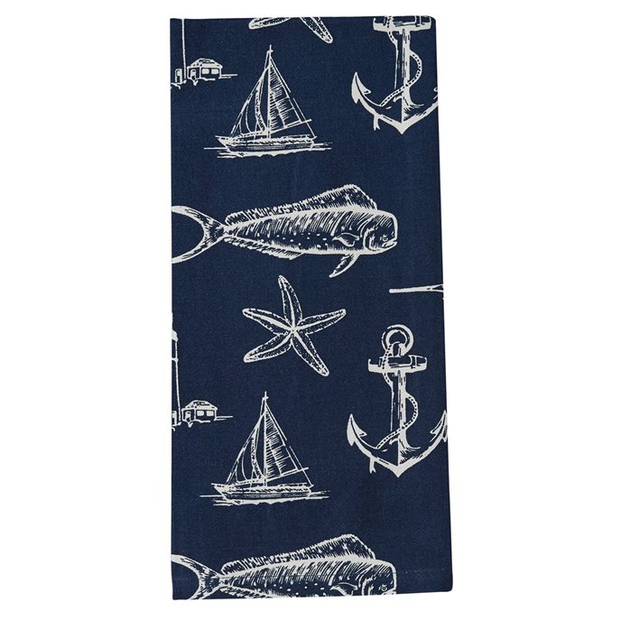 Captain'S Quarters Dishtowel - Navy Thumbnail