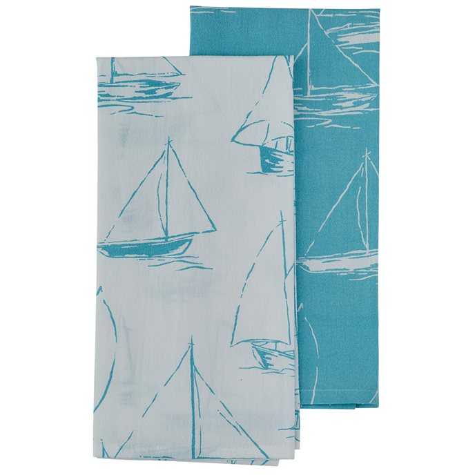 Sailboats 2 Towel Set - Sky Thumbnail