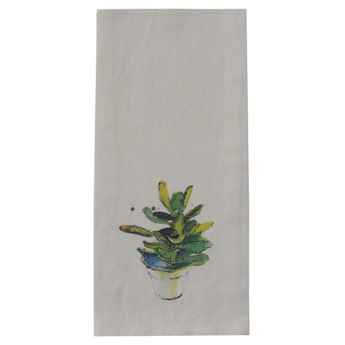 Succulents Printed Towel - Small Pot Thumbnail