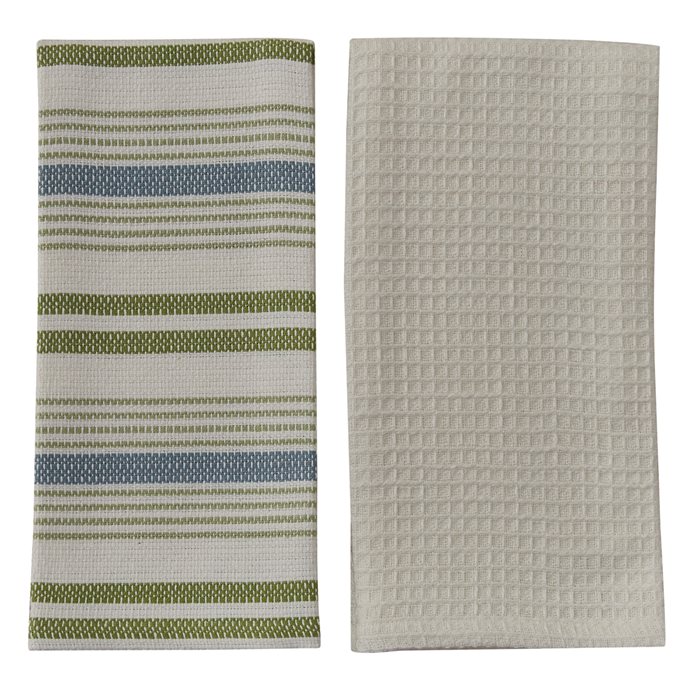 Succulents Stripe Towels - Set Of 2 Thumbnail