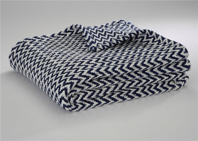 Nat/Lapis Chevron Throw Thumbnail