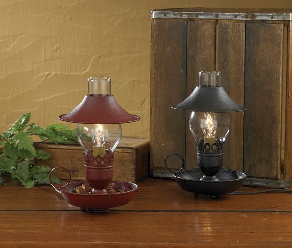 Chamberstick Lamp W/Shade 9" Black Thumbnail