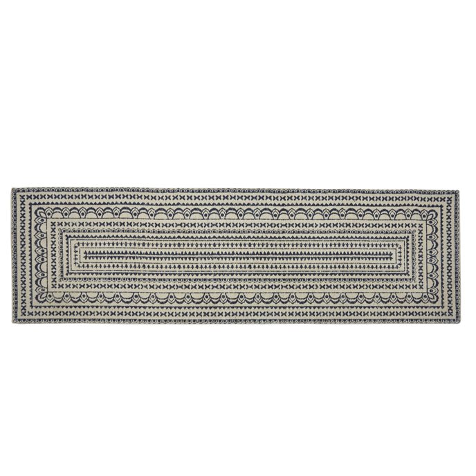 Zuri Medallion Woven Rug 2X6 Navy Thumbnail