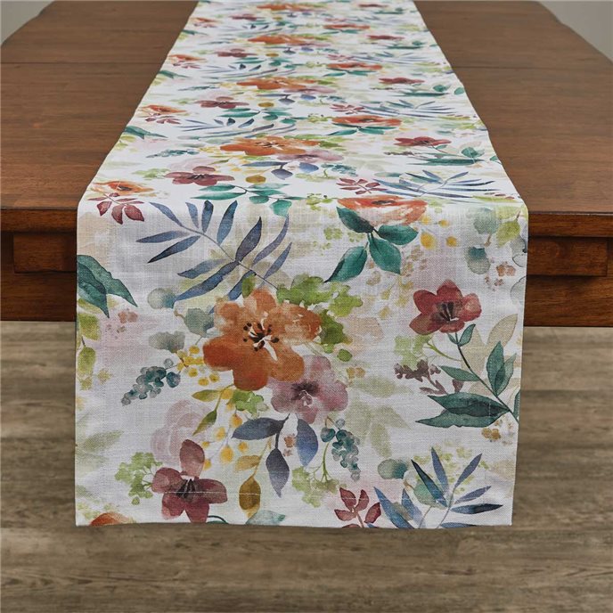 Amber Floral Printed Table Runner 15X72 Thumbnail