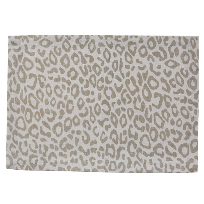 Safari Leopard Printed Placemat - Natural Thumbnail