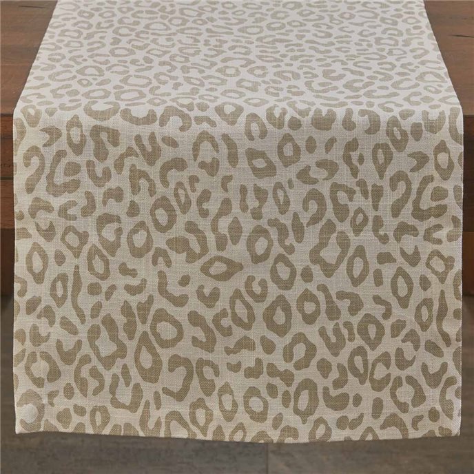 Safari Leopard Printed Table Runner 15X72 - Natural Thumbnail