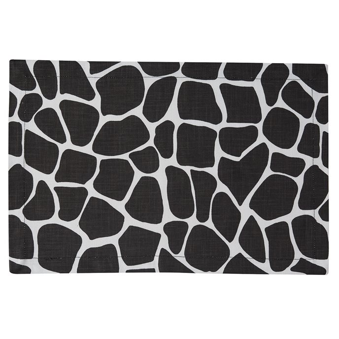 Giraffe Printed Placemat - Black Thumbnail