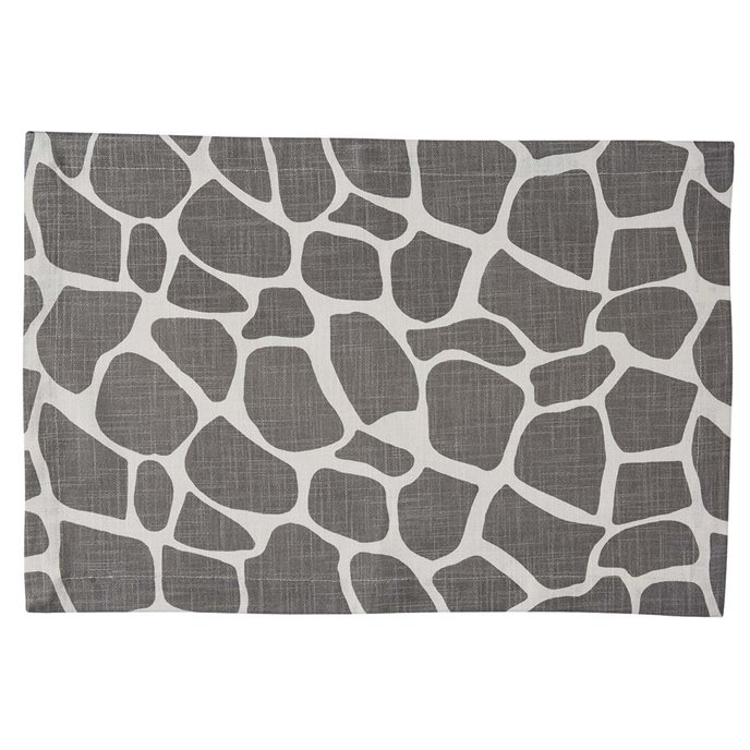 Giraffe Printed Placemat - Gray Thumbnail