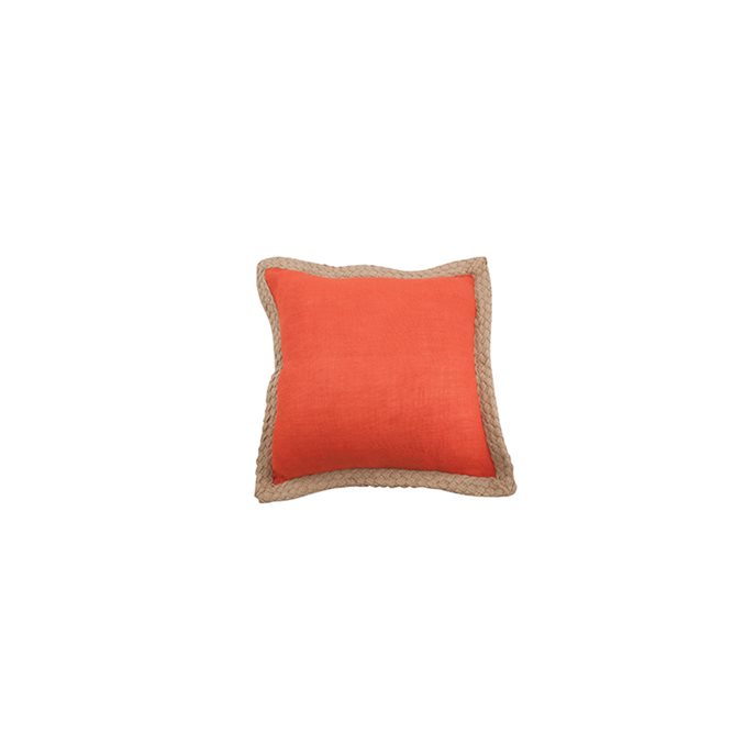 Jute Braid Orange Pillow Cover 20" Thumbnail