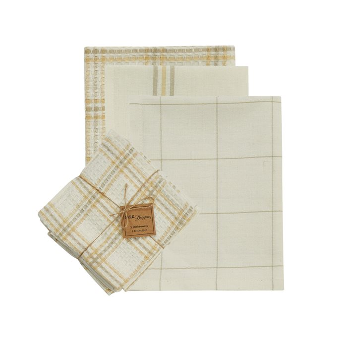 Cocoa Butter 3 Dishtowel/1 Dishcloth Set Thumbnail