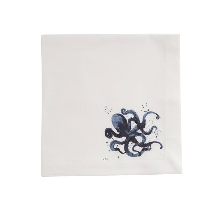 Deep Blue Sea Printed Octopus Napkin Thumbnail